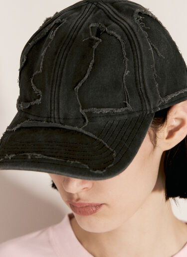 Vetements Destroyed Baseball Cap Black vet0356003