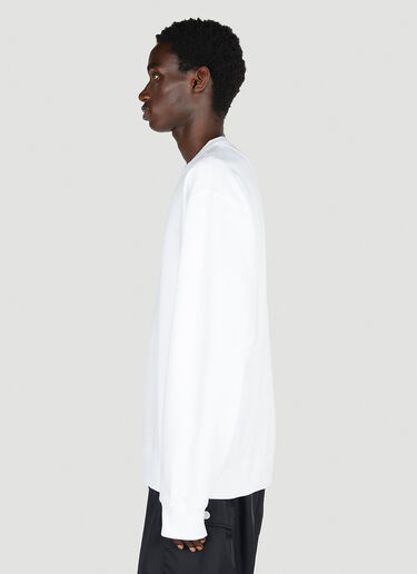Prada Cotton Logo Plaque Sweatshirt White pra0153003