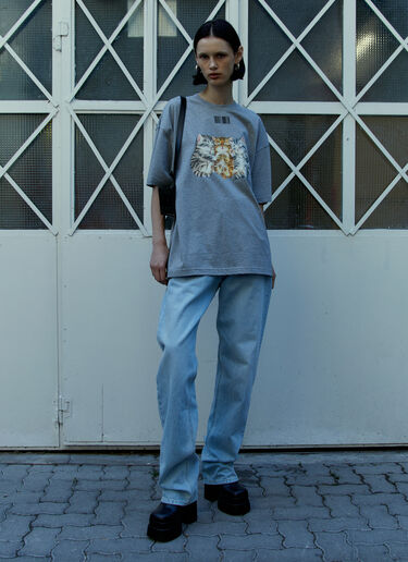 VTMNTS Cute Cat T-Shirt Grey vtm0354006