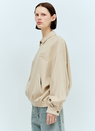 Miu Miu Velour Blouson Jacket Beige miu0256078