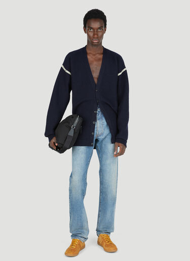 Maison Margiela Elbow Patch Knit Cardigan Navy mla0154006