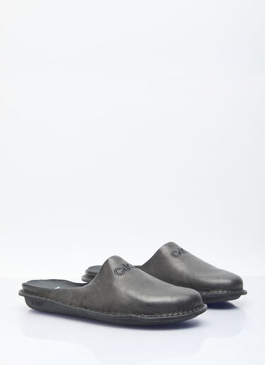 Comme des Garçons Homme x VIBAe Leather Slip-On Shoes Black chv0156001