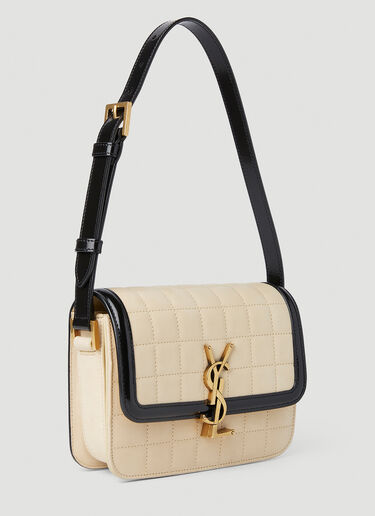 Logo Plaque Quilted Shoulder Bag Saint Laurent Logo Plaque Quilted Shoulder Bag Cream sla0251142