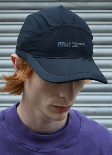 Massimo Osti Studio Logo Print Baseball Cap Black mao0158024