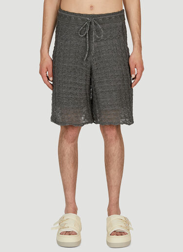 Isa Boulder Popcorn Open Stitch Shorts Grey isa0151004