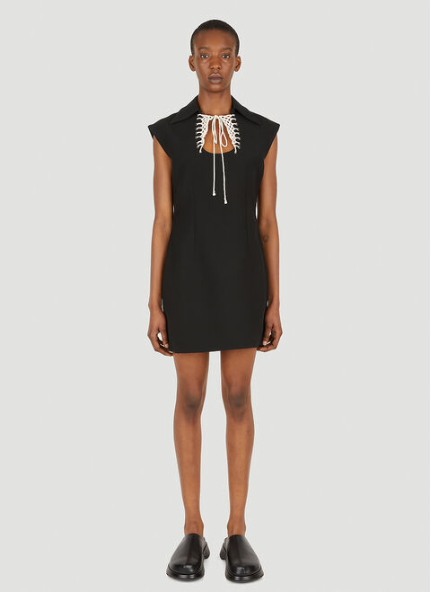 Wynn Hamlyn Macramé Mini Dress Beige wyh0249008