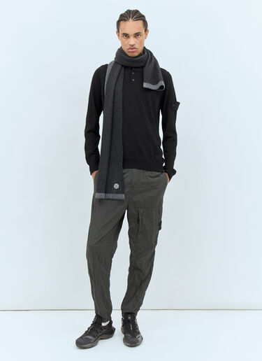 Stone Island Logo Patch Scarf Black sto0158068