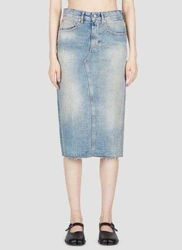 Denim Midi Skirt MM6 Maison Margiela Denim Midi Skirt Blue mmm0253018