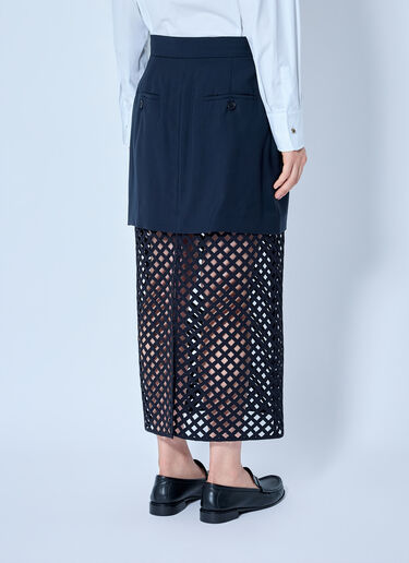 LN-CC® - Max Mara: Overlay Panel Skirt - Navy Max Mara Overlay Panel Skirt Navy max0265019