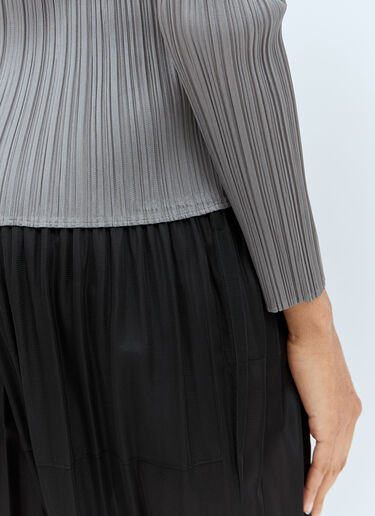 Pleats Please Issey Miyake High-Neck Top Grey plp0258022