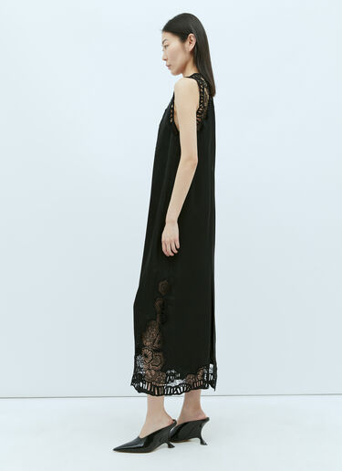 Jil Sander Floral Lace Midi Dress Black jil0255011