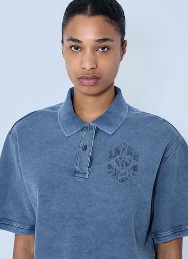 Alexander Wang Cropped Piqué Polo T-Shirt Blue awg0264007