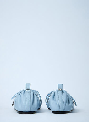 GANNI Eyelets Lace Up Ballerina Light Blue gan0261028