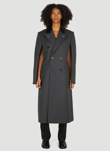 Maison Margiela Cape Double Breasted Coat Grey mla0249021