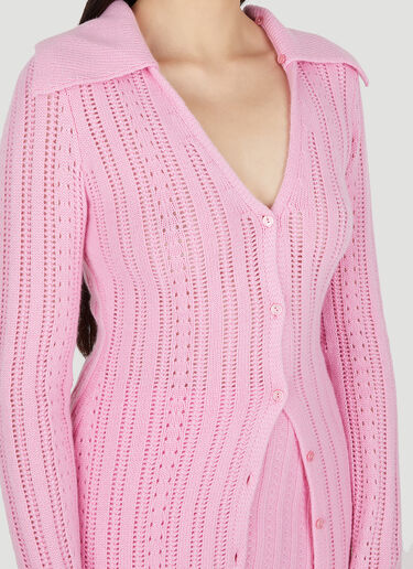 Blumarine Oversized Collar Knit Dress Pink blm0249002