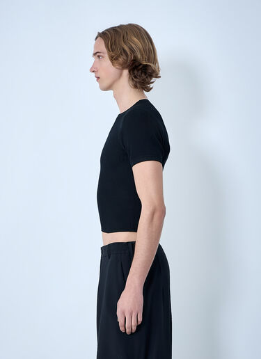 RIER Ribbed Knit Cropped Top Black rrr0164003