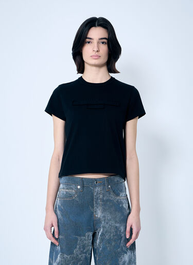 Alexander Wang Distressed Logo Shrunken T-Shirt Black awg0259004