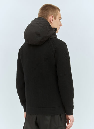C.P. Company Nylon Hood Wool Cardigan Black pco0158002