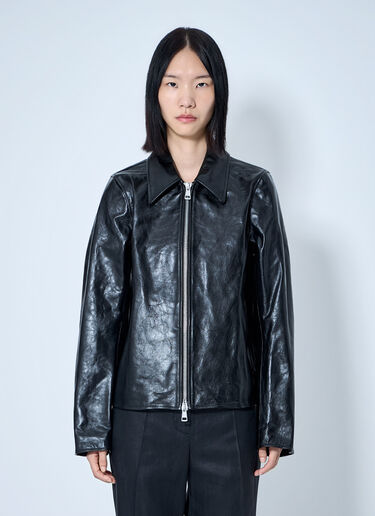 Our Legacy Mini Top Dyed Leather Jacket Black our0265038