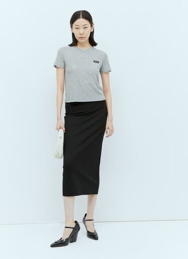 Miu Miu ロゴパッチTシャツ グレー miu0255007