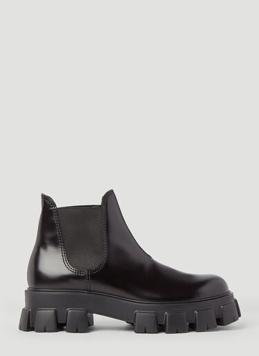 Prada Monolith Leather Chelsea Boots Black pra0145020