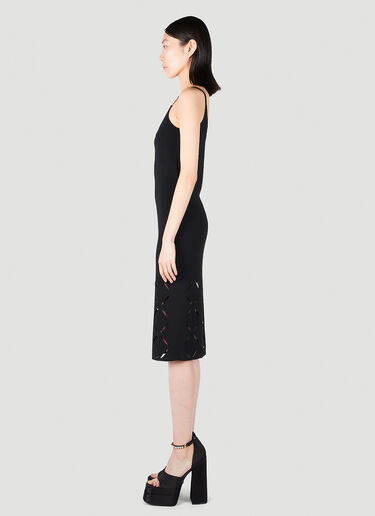 Versace 斜纹镂空下摆针织中长连衣裙 黑色 vrs0251018