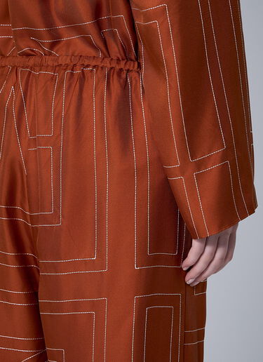 TOTEME Monogram Silk Pants Orange tot0261019