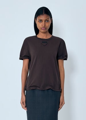 Prada Cotton Jersey T-shirt Brown pra0263003