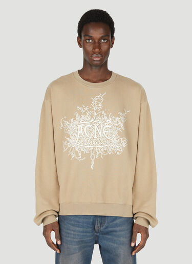 Acne Studios Glow In The Dark Logo Sweater Beige acn0154025