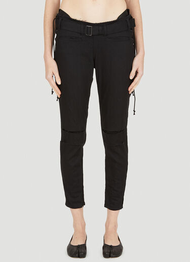 Yohji Yamamoto 사이드 스트링 팬츠 블랙 yoy0250002