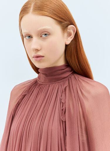 Chloé Mini Cape Dress Brown chl0258006