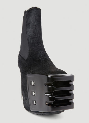 Rick Owens Hairy Platform Heel Boots Black ric0251050