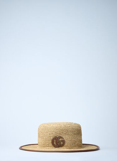 平顶宽檐圆草帽  Gucci 平顶宽檐圆草帽  米色 guc0261051