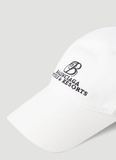 Balenciaga Logo Resorts Baseball Hat  White bal0145134
