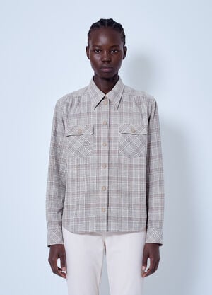 Moncler Grenoble Checked Button-Up Shirt Beige mog0265009