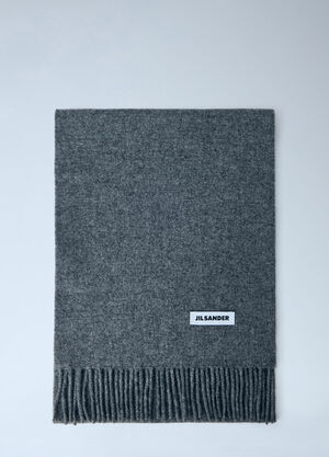 Jil Sander Fringed Wool Scarf Grey jil0265011