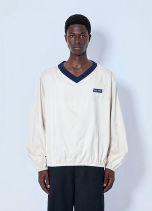 Miu Miu Technical Pongé Sweatshirt Cream miu0165010