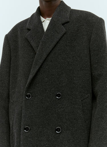 Lemaire Maxi Double Breasted Coat Black lem0154001