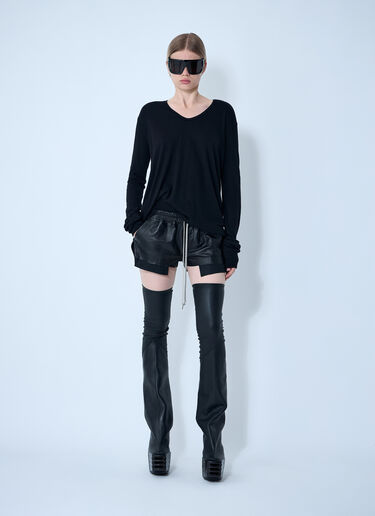 Rick Owens Hiked Long Sleeve Top Black ric0261013