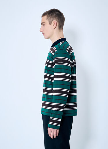 Prada Striped Polo Shirt Green pra0160002