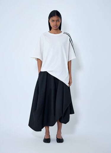 Y-3 Striped Shoulder Cotton T-Shirt White yyy0364029