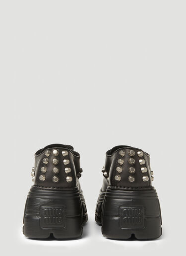 Miu Miu Lace-Up Platform Creeper Shoes Black miu0247008