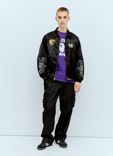 A BATHING APE® Souvenir Satin Jacket Black aba0156011