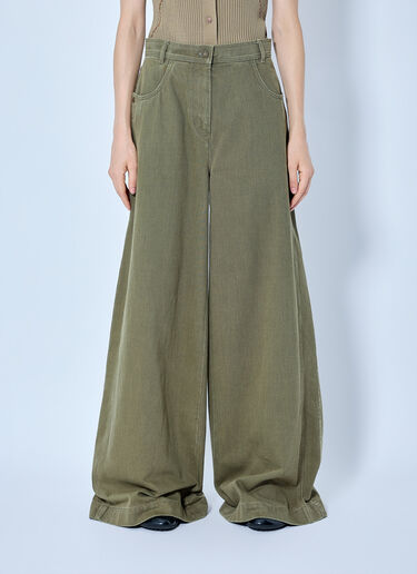 LN-CC® - Max Mara: Wide-Leg Trousers - Green Max Mara Wide-Leg Trousers Green max0265031