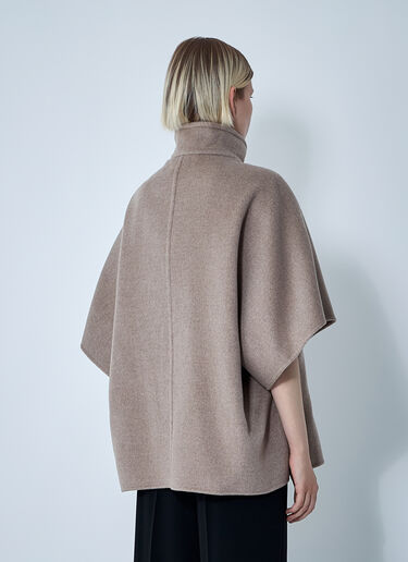 Max Mara Cashmere Logo Motif Poncho Beige max0261030