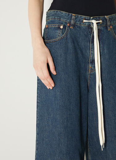 MM6 Maison Margiela Drawstring Wide Leg Jeans Blue mmm0254010