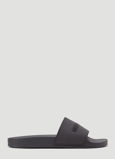 Balenciaga Logo Rubber Slides Black bal0243042