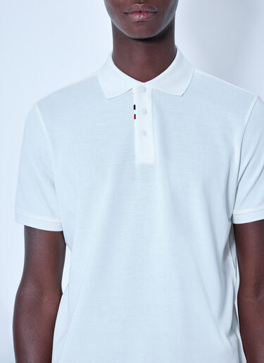 LN-CC® - Moncler: Piqué Polo Shirt - White Moncler Piqué Polo Shirt White mon0166005