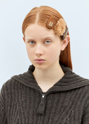 Gucci Set Of Three Logo Hair Pins Burgundy guc0257070