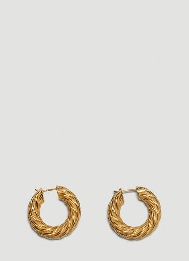 Bottega Veneta Cord Hoop Earrings Gold bov0248077